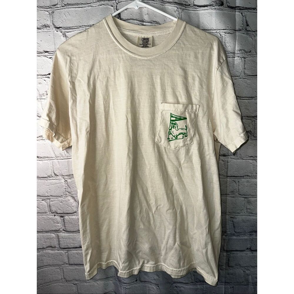 Bean Goods Swingin’ Wieners Golf Club Pocket Tee Men’s Medium Cream Comfort Colo